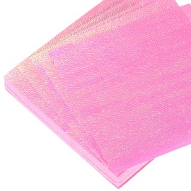sourcing map 75 Sheet Glitter Origami Paper 4x4 Inch Shiny Sparkly Square Folding Sheet 10x10cm Iridescent Paper for DIY Art, Craft Decor, Pink