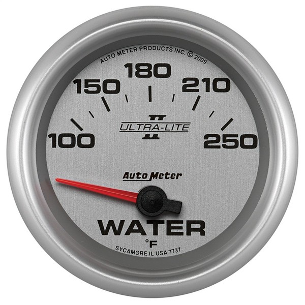 Auto Meter 7737 Ultra-Lite Pro II 2-5/8" 100-250 Degree F Short Sweep Electric Water Temperature Gauge