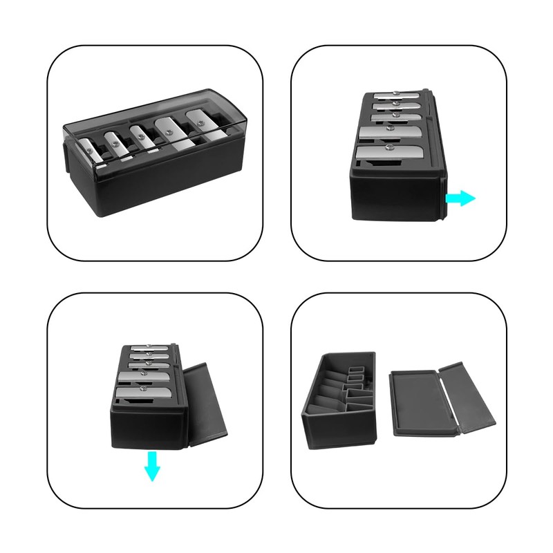 2 Pack 5 Hole Makeup Pencil Sharpener Set,Eyebrow and Lip