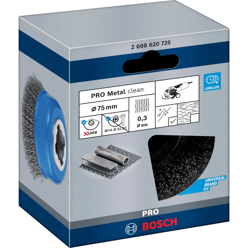 Bosch 2608620725 X-Lock Cup Wire Brush (Cup Shape, 3.0 inches
