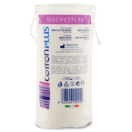 Cotton Plus DISKS 50 pcs. - BEAUTY LINE | 100% PURE COTTON DISKS | Soft and resistant make-up remover pads for facial cleansing.