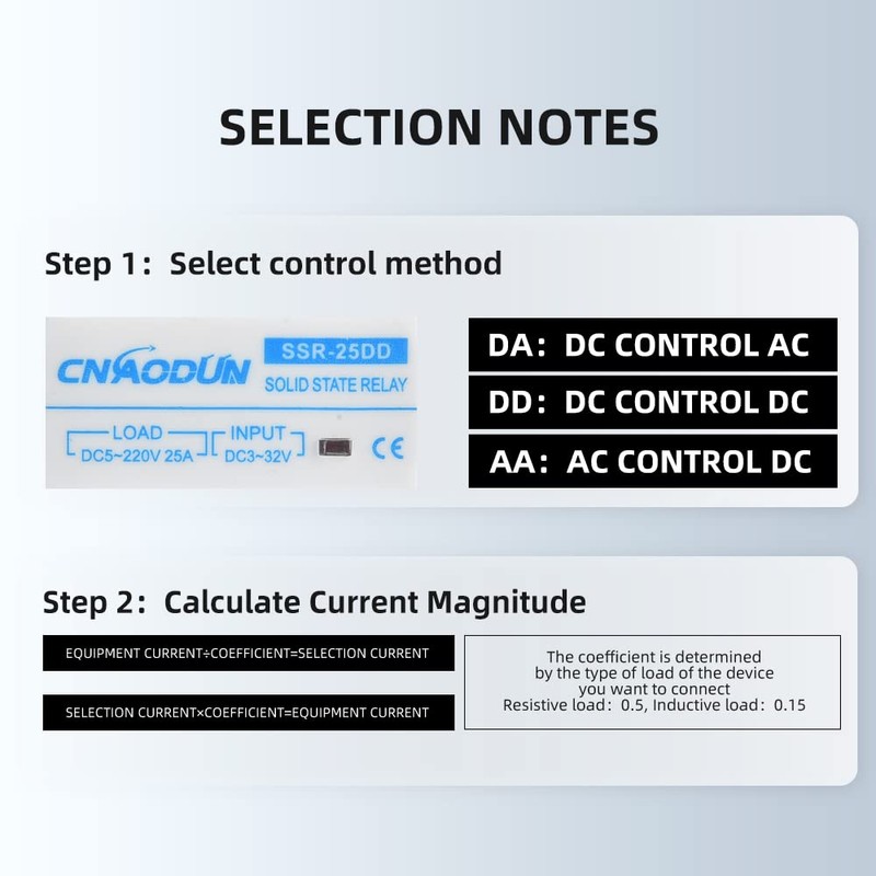 CNAODUN Solid State Relay SSR-25DD with Heat Sink DC to