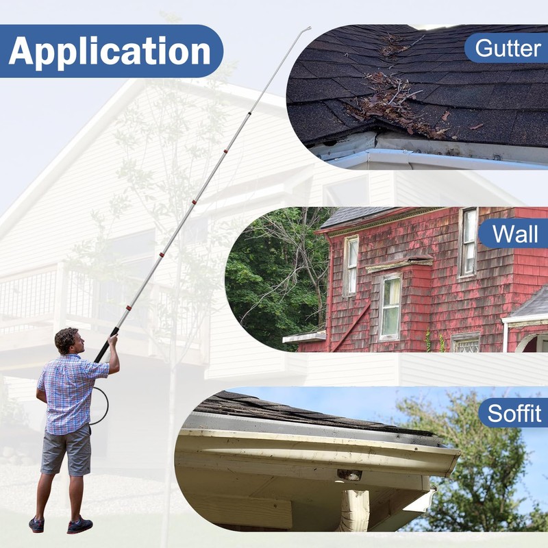 LidoDola 24FT Telescoping Pressure Washer Wand Kit - 2 Extension