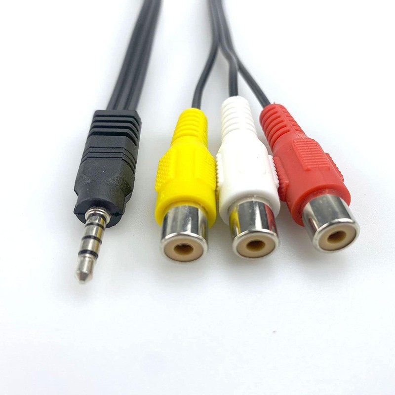 FANTIA 3.5mm to 3 RCA AV Adapter Cable - Black,