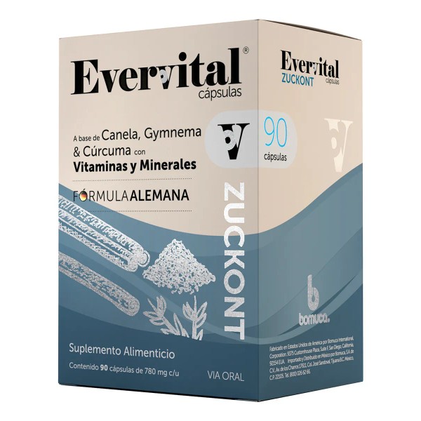 Everwital Zuckont – 90 Cápsulas de Suplemento para Control Glucémico
