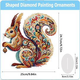 CAYUDEN Diamond Painting Table Decoration, DIY Diamond Painting Adults 5D Squirrel Diamond Painting Desktop Standing Art Set Diamond Painting Tabletop Diamond Painting Ornaments for Decoration, Gift