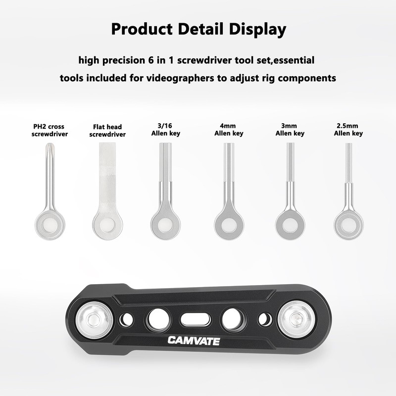 CAMVATE Folding 6-in-1 Multi-Tool Kit(Black)-3793