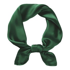 BSBUY Square Satin Silk Scarf Plain Neck Scarf, Lightweight Plain Bandana Wrap Square Large Square Satin Headscarves Hair, Accessories Classic Hair Scarf for 50s 60s Style Wedding(Dark Green)