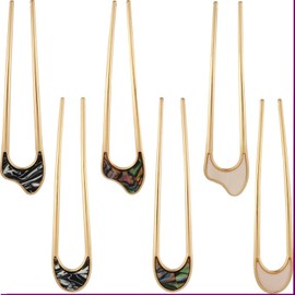 WADY U-Shape Hairpins, 6 Pcs U Shaped Hair Pin Fork Sticks, 2 Prong Updo Chignon Pins Metal French Hair Pins U-Shaped Hairpins Metal French Twist Hair Pin Fork Hair Grips Metal Hair Pin Fork Sticks