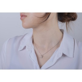 Diamond Letter Necklace Letter W, Sterling Silver Initial Necklace with 0.03 Carat Certified Canadian Diamonds | POLAR LIGHT Diamonds Jewelry for Women