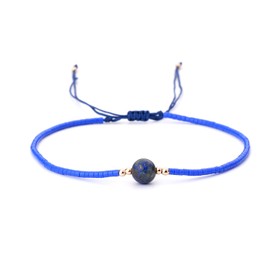 Miyuki Reisperlen Armband Glücksstein Damen, Handgemacht Strang Reisperlen auf Schnur Verstellbar, Gute Reise Talisman Wunsch Sicherheit Wohlstand Guard Ihre Liebe Geschenk für Frauen Mädchen