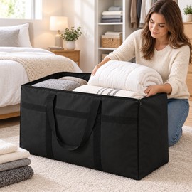 Extra Large Waterproof Moving Bag for Storage – Foldable Oxford Organizer for Travel, Laundry & Moving