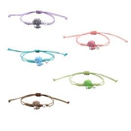 5 Pcs Unique Dinosaurs Frog Bracelets Beaded Colorful Luck String Rope Chain Cord Thread Braided Bracelet Good Protection Friendship Wish Bracelet Jewelry for Women