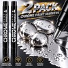 2-Pack Metallic Mirror Marker Pens for DIY Art – Chrome