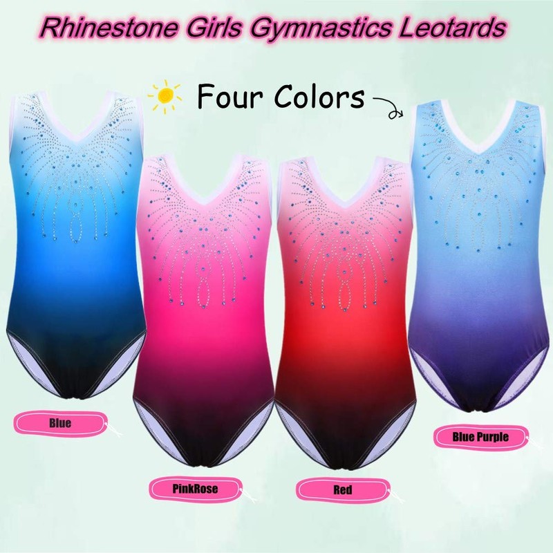 ZNYUNE Ragazza justaucorps di Ginnastica Danza Leotard per Bambini Senza
