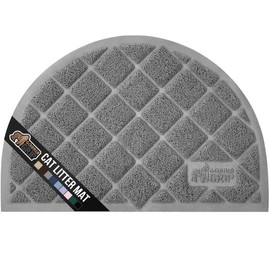 GORILLA GRIP Cat Litter Box Mat, Water Resistant Kitty Litter Trapping Mat, Textured Backing, Easy to Clean, Less Waste and Clean Floors, Kitten Supplies for Indoor Cats, Soft on Paws, 30x20 Gray