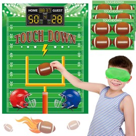 Pin the Football Game for Football Party Decorations, Pin the Football on The Goalpost Poster, 21.5×27.36 In Football Game Poster with 36pcs Football Stickers for Football Birthday Party Decorations