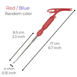 4 PCS Fishing Unhooking Disgorger Stainless Steel Fishing Hook Remover Fishing Hook Removal Tool 3 in 1 Fishing Tool Quick Knot Tying Tool Portable for Bank Fishing, Beach Fishing, River Fishing