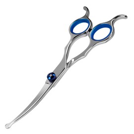 Dosi Dog Cat Curve Scissor Trimming Scissor Curved Blade for Both Downward & Upward Facing Round Tip High Safety Pet Scissors for Medium and Small Dogs and Cat Beauty (6.69 inch)