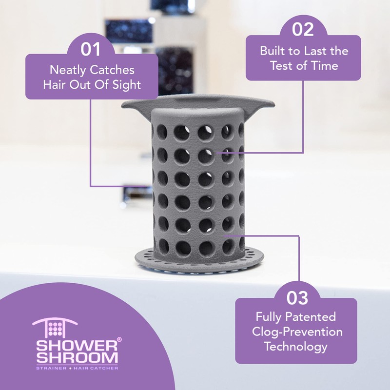 ShowerShroom the Revolutionary 2" Stand-Up Shower Stall Drain Protector Hair