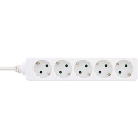 InLine® 16451 °F 5AC Outlet Power Cable Power Strip – White (S) (1.5 m, White)