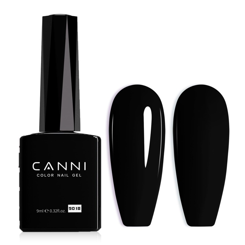 CANNI - Esmalte de uñas en gel negro, 1 pieza,