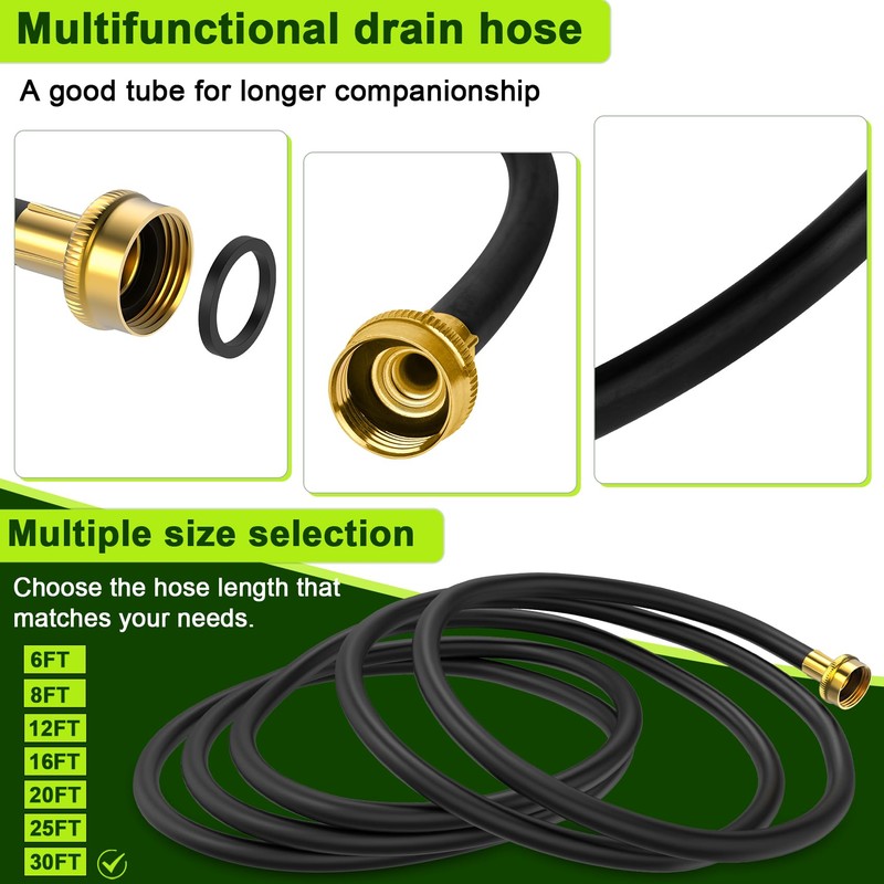 30FT Dehumidifier Drain Hose with 3/4 Inch FHT Connector, featuring