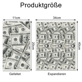 Ovanda 20 Stück Papierservietten Partygeschirr 100 US-Dollar Servietten, Servietten Geburtstag, Casino Deko, für Junge Mädchen Geburtstag Party Dek, Tischdeko Geburtstags, Western Deko