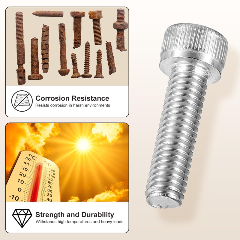 METALLIXITY Socket Head Cap Screw(M3-0.5x70mm)10Pcs, 304 Stainless Steel Allen Socket