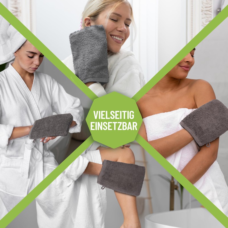 NatureMark Terry Cloth Wash Mitts, Pack of 10, Wash Cloth,
