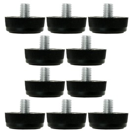 sourcing map Adjustable Foot with Drive-in Nut Levelling Feet M8 x 10 x 30 mm Adjustable Leveler Protection for Chair Leg Pack of 10