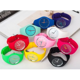 CdyBox Men Women Silicone Band Wristwatches Jelly Colorful Wrist Watch Analog Sports Watch Wholesale (10 Pack)