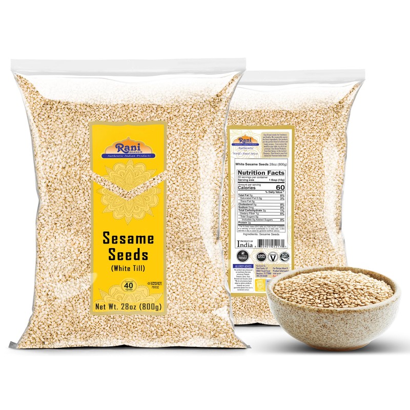 Rani Sesame Seeds Whole White, Hulled (Till) 28oz (800gm) ~