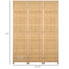 HOMCOM 3 Panel Room Divider, 5.5' Tall Bamboo Portable Folding
