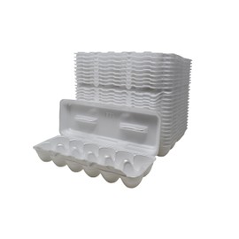 Foam Egg Cartons 25 Pack – White – Made in USA – Reusable 12-Egg Cartons for Chicken Eggs