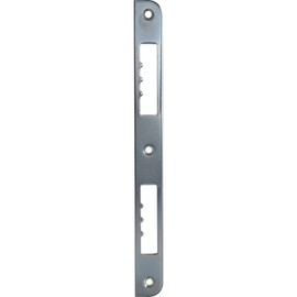 VASALAT Strike Plate R10 Straight Rounded on One Side 210 x 20 x 3 mm Matt Nickel-Plated Steel