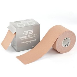 TS TAKE SPORT Kinesio Tape 5 x 5 m Elastic Kinesiology Tape 95% Cotton 5% Spandex for Kinesiology and Neuromuscular Taping, 1 Roll, Water and Sweat Resistant