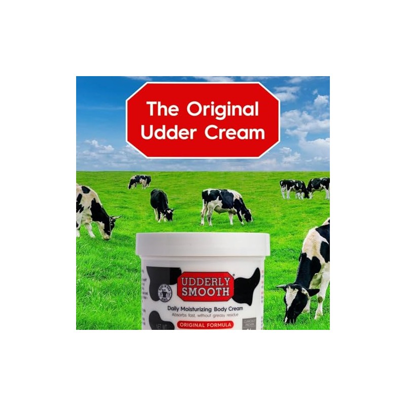 Udderly Smooth Udder Cream, Skin Moisturizer, 12 Ounce Jar (Pack