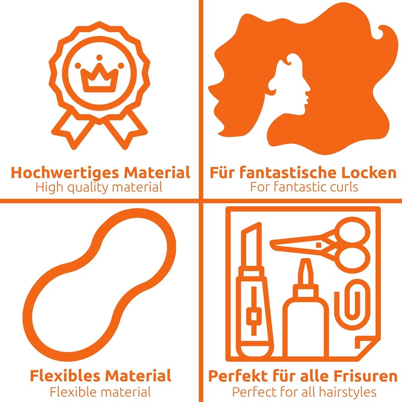 ECENCE Papilot Set of 20 Papilot Rollers Perm Flexible Diameter