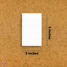 Thick White Note Cards for notes or thoughts, Printed black ruled lines Both sides - Vertical Ruled Cards "100 per pack" (3 x 5)