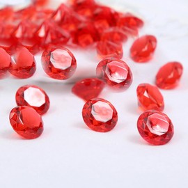 LYFJXX Fake Diamond Christmas Decoration, 280 pcs Red 20 mm Acrylic Diamond for Table Scatters Vase Fillers