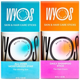 WYOS All Over Moisturizer & Shampoo Stick Bundle | Travel Size, Leak Free, Vegan, Cruelty Free, Sulfate Free, Portable, Paraben Free, Sulfate Free