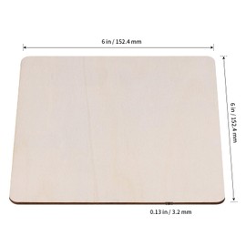 SHEUTSAN 100 PCS 6 x 6 Inch Square Wood Pieces,1/8 inch Thick Blank Wooden Square Sheets, Unfinished Wood Squares for DIY Materials, Coaster, Desktop Decoration