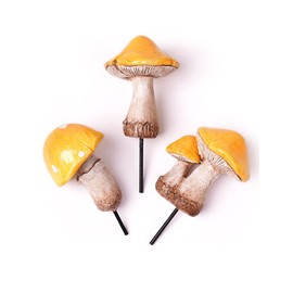 SEINHIJO 3pcs Mushroom Statue Decor Modern Sculpture Gifts Fairy Garden Figurine Polyresin Patio Yard Arts Crafts 6.3inch