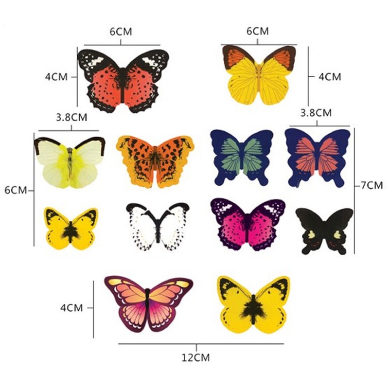 Jaamso Royals 'Multicolor 3D Butterflies' Wall Sticker 4 Combo of