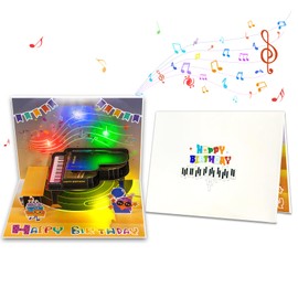 GREETING ART Musical Birthday Cards, Piano Birthday Card With Music and Light, 3D Piano Card, Piano Greeting Cards for Men Women Kids