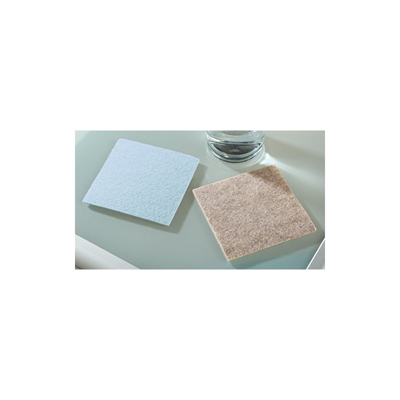 Felt Coasters, Set of 4, Square, Beige