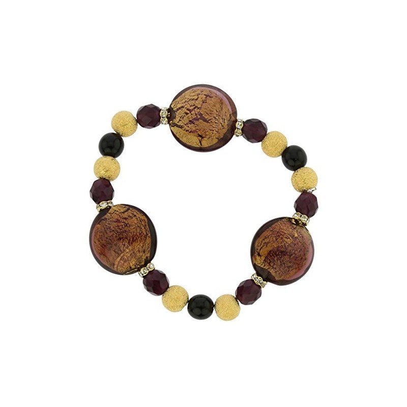 GlassOfVenice Murano Glass Magic Bracelet - Purple Gold