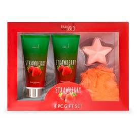 Set de regalo para el baño y el cuerpo de fresa para mujer lujosos mimos para la ducha, irresistible aroma a fresa, colección completa para el