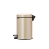 Brabantia Bathroom Pedal Bin, 3 Litre, Metallic Gold